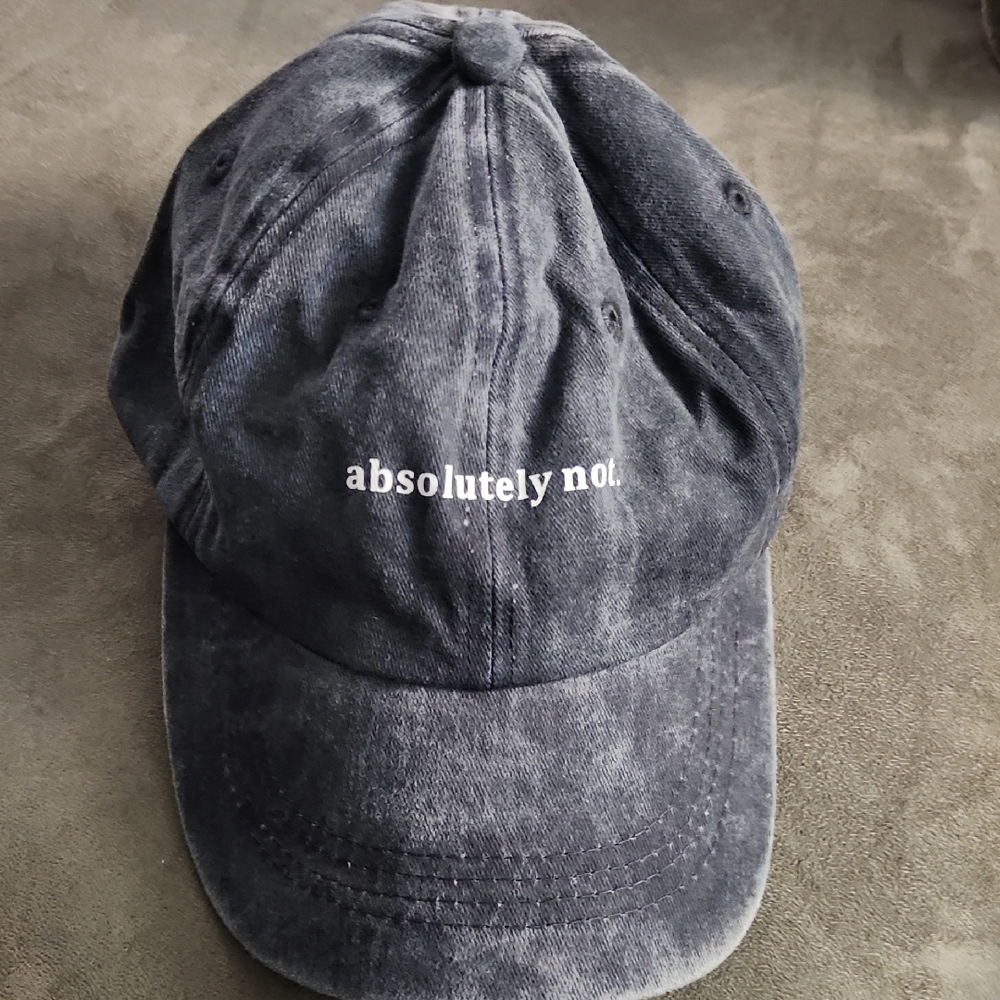 NEW - BASEBALL CAP, HAT - Blue - "absolutely not."